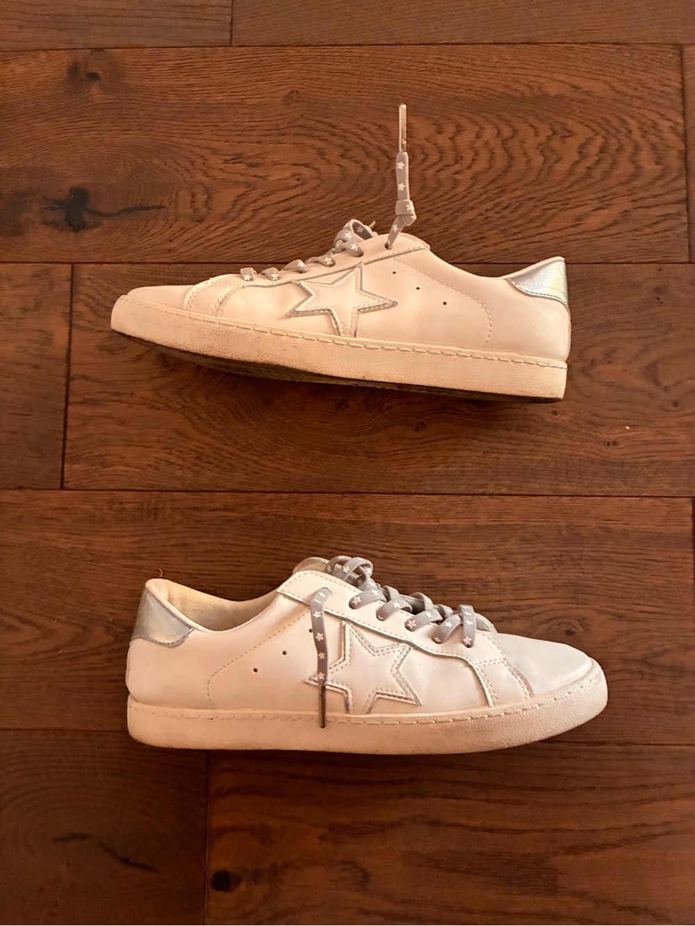 Vintage Havana Logo White Sneakers with Silver Star Tennis Shoes